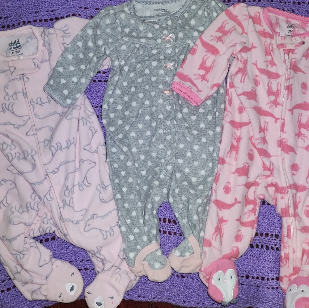Fleece sleeper bundle 0-3m